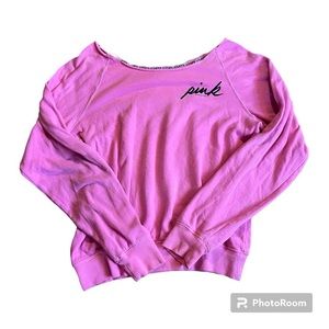 cut off the shoulder VS PINK sweater